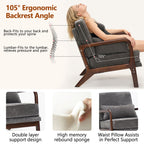 Upholstered Living Room Chair with Curved Armrests - Choice of Color