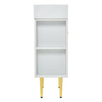 Bathroom Vanity with Single Ceramic Sink and Side Storage - Multiple Colors