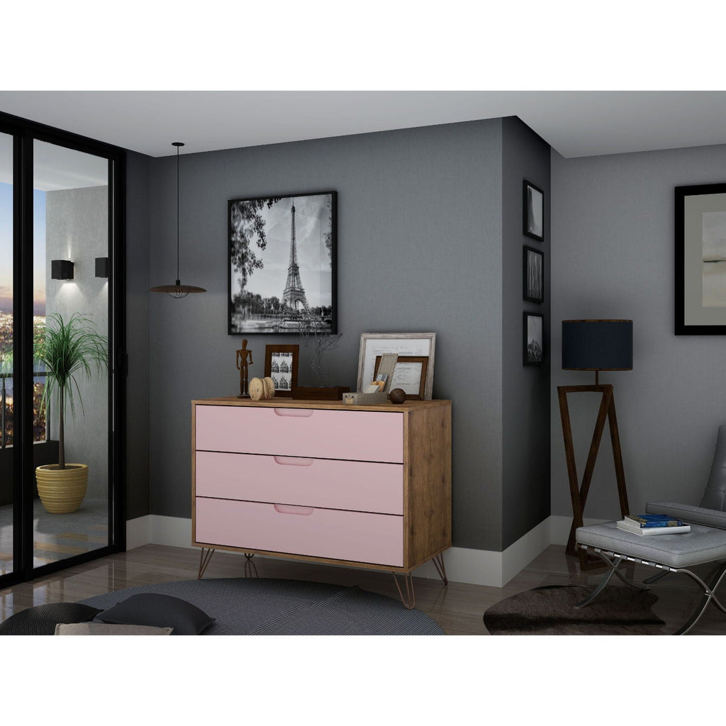 Rockefeller 3 Drawer Dresser with Splayed Legs - Multiple Colors