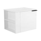Modern Bathroom Vanity with Side Storage - Light Brown or White