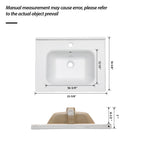 Rectangular Single Vanity Top with Overflow - White Ceramic