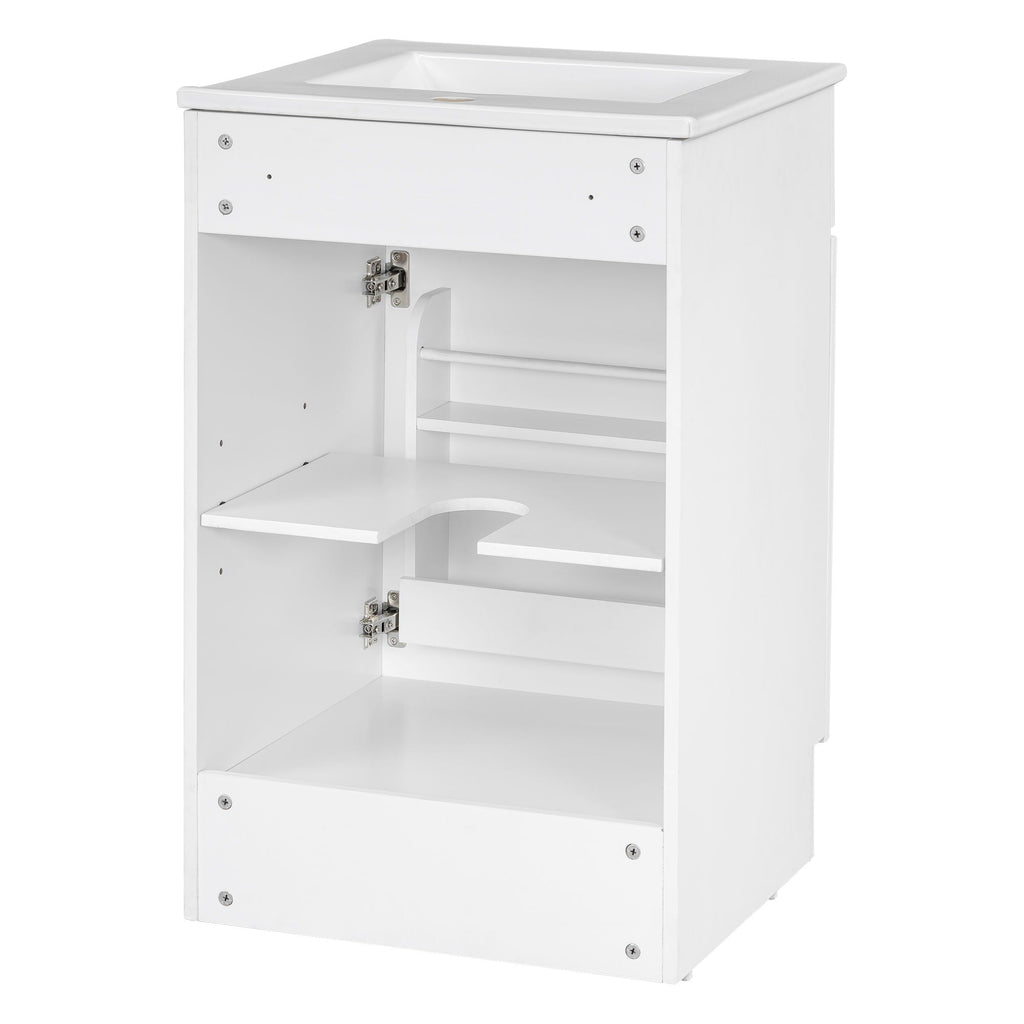 Bathroom Vanity with Sink and Adjustable Shelf - Multiple Colors