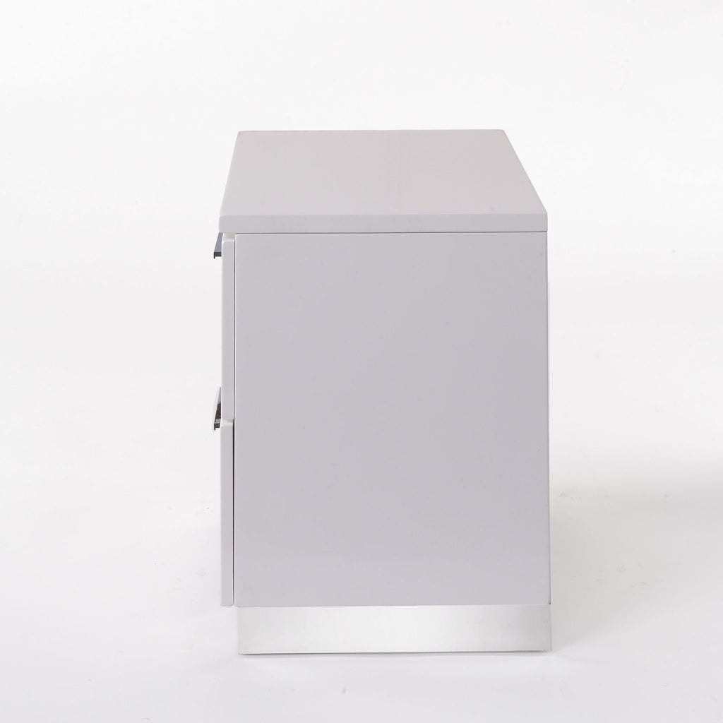 White Wood Nightstand with Storage Drawers - Lorimar
