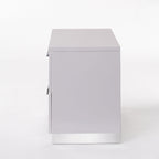 White Wood Nightstand with Storage Drawers - Lorimar