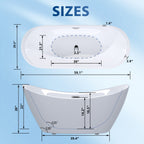Freestanding Tub with Overflow and Ergonomic Design – White
