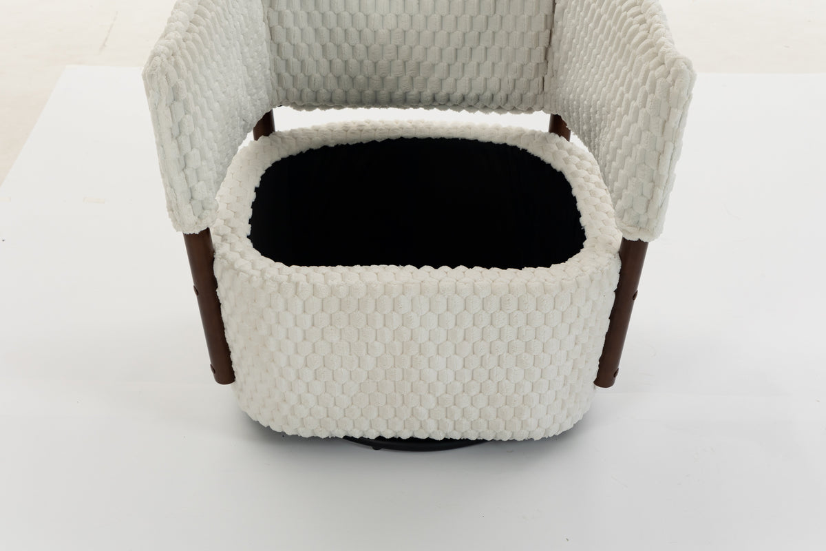 Mid Century Modern Accent Chair with Swivel Function - Corduroy