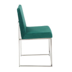 Fuji Contemporary High Back Dining Chair Set with Upholstered Seat - Multiple Colors