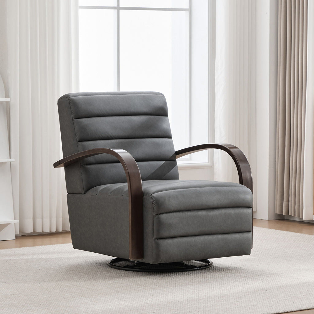 360° Swivel Accent Chair with Armrests - Dark Brown or Dark Gray