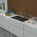 Double Bowl Kitchen Sink 16 Gauge with 2 10" Deep Basins - Gunmetal Black