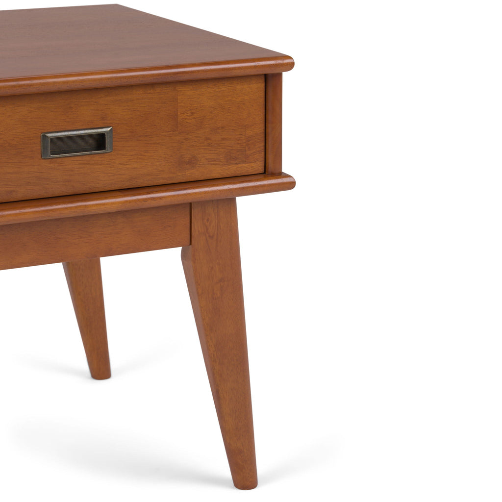 Handcrafted Mid Century End Table with Drawer – White, Dark Brown, or Light Brown