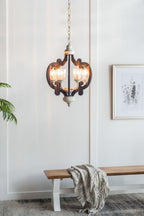 Wood Chandelier 6 Light Farmhouse Pendant Lighting