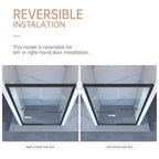 Double Sliding Shower Door with Tempered Glass - Matte Black
