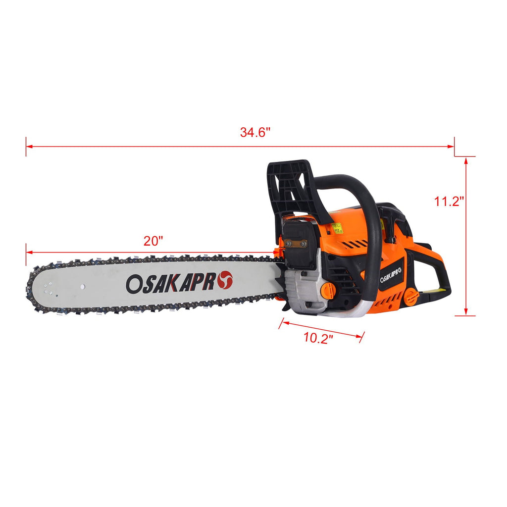 Professional Gasoline Chainsaw with 20-Inch Bar - Orange