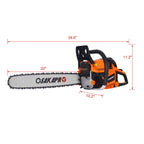 Professional Gasoline Chainsaw with 20-Inch Bar - Orange