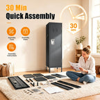 55-Inch Tall Metal Wardrobe Cabinet