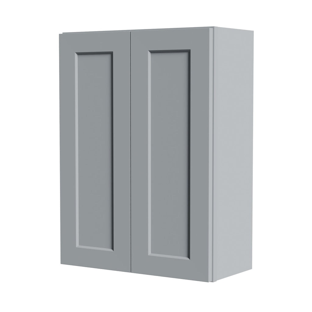 Gray Shaker Solid Wood Wall Cabinet with Soft-Close Doors - Gray