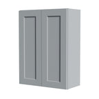 Gray Shaker Solid Wood Wall Cabinet with Soft-Close Doors - Gray