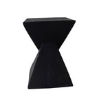 TESS Modern Side Table with Hourglass Design - Black or Natural