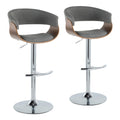 Mid Century Modern Adjustable Height Barstool Set with Swivel – Gray or Beige