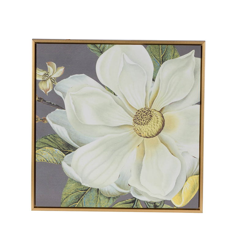 Botanical Wall Art Prints with Premium Frames - Gray (Set of 4)