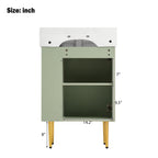 Bathroom Vanity with Single Ceramic Sink and Side Storage - Multiple Colors
