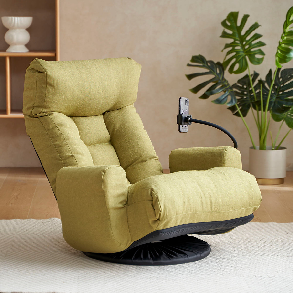 Adjustable Swivel Lounge Chair with 360° Rotating Seat and Headrest Support - Multiple Colors