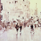 European Cities Watercolor Framed Prints with MDF & Acrylic Frame - Brown
