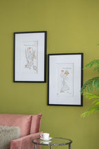 Black White Framed Print Wall Art Set with MDF & Glass - 20x28 in