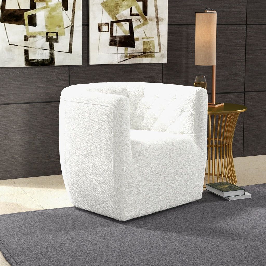 Ergonomic Design Swivel Chair with Tufted Accent - Multiple Colors