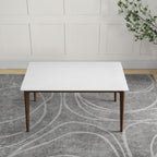 Rectangular Modern Dining Table with Solid Wood Construction – Dark Brown or White