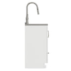 Deluxe Laundry Cabinet with Pull-Out Faucet and Stainless Steel Sink - White