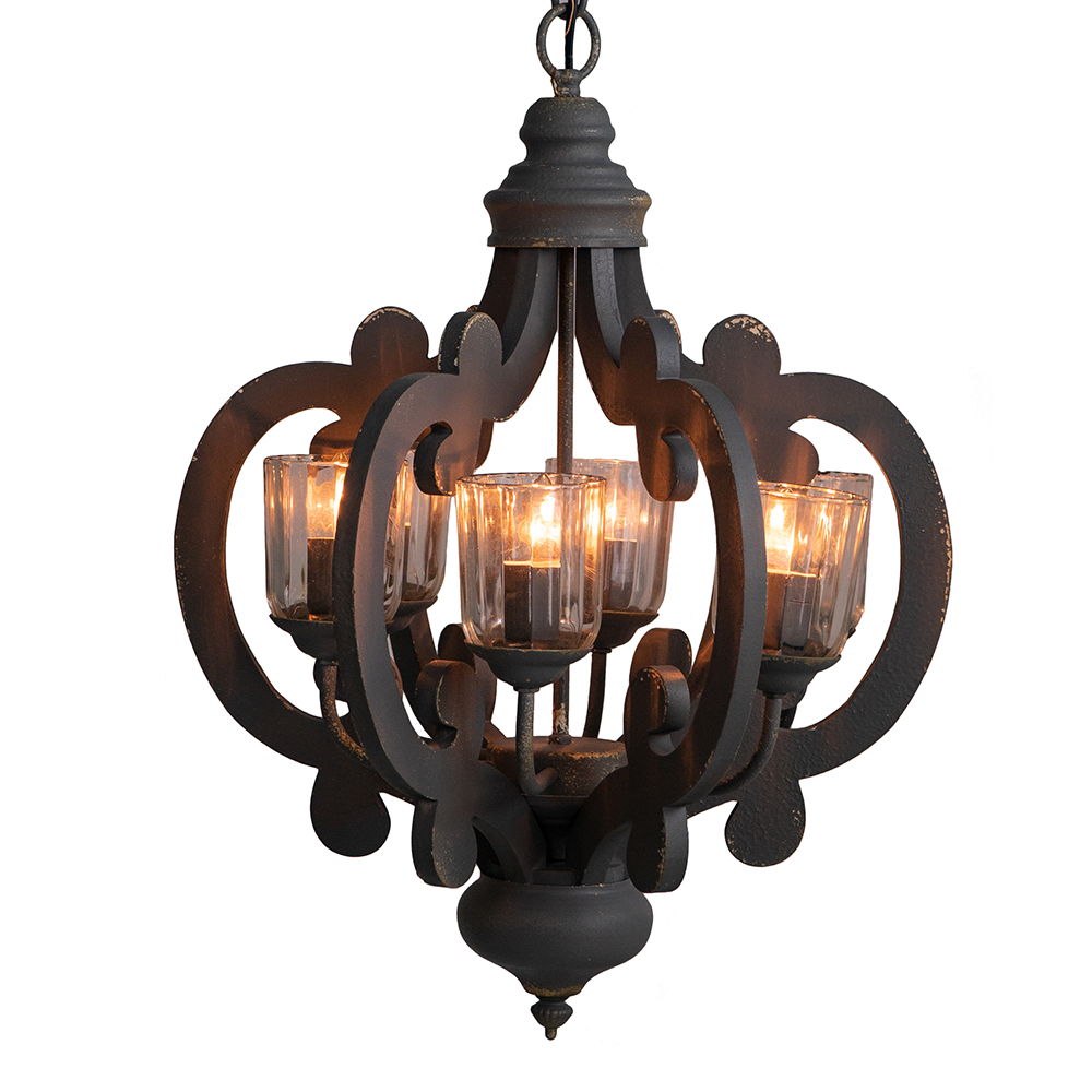 Farmhouse Chandelier with Adjustable Chain - Multiple Colors