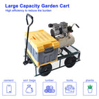 Green Outdoor Wagon Cart with Foldable Steel Frame - 550 lb Capacity