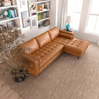 Corner Sectional Sofa with Removable Cushions - Orange