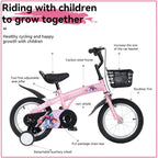 16-Inch Sporty Kids Cruiser Bike with Training Wheels - Green or Pink