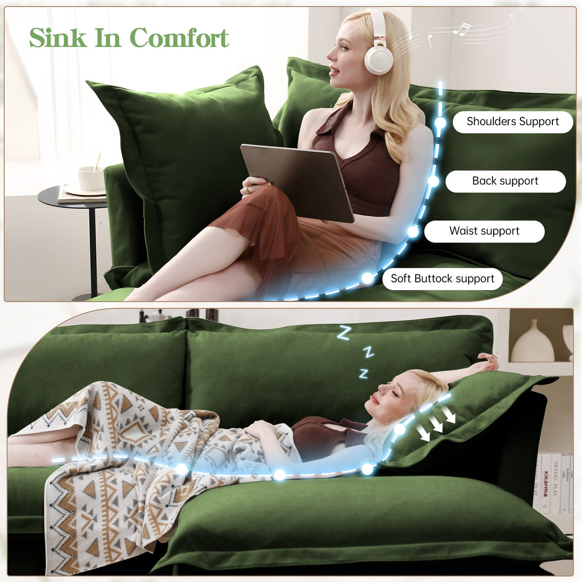 Modern Slipcovered 2-Seat Sofa