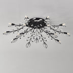 15-Light Chandelier with Crystal Accents - Matte Black