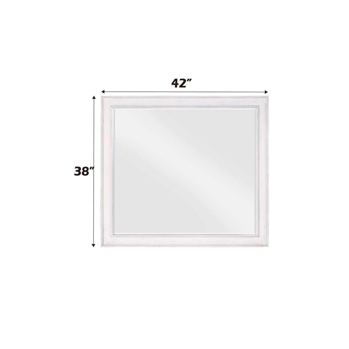 Weathered Mirror with Beveled Edge - White