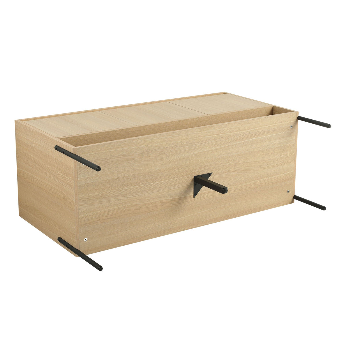 Modern Bathroom Vanity Combo with Single Resin Sink and Storage Cabinet - Light Brown