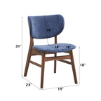 Bevis Side Chair Set with Padded Cushion - Blue or Dark Green