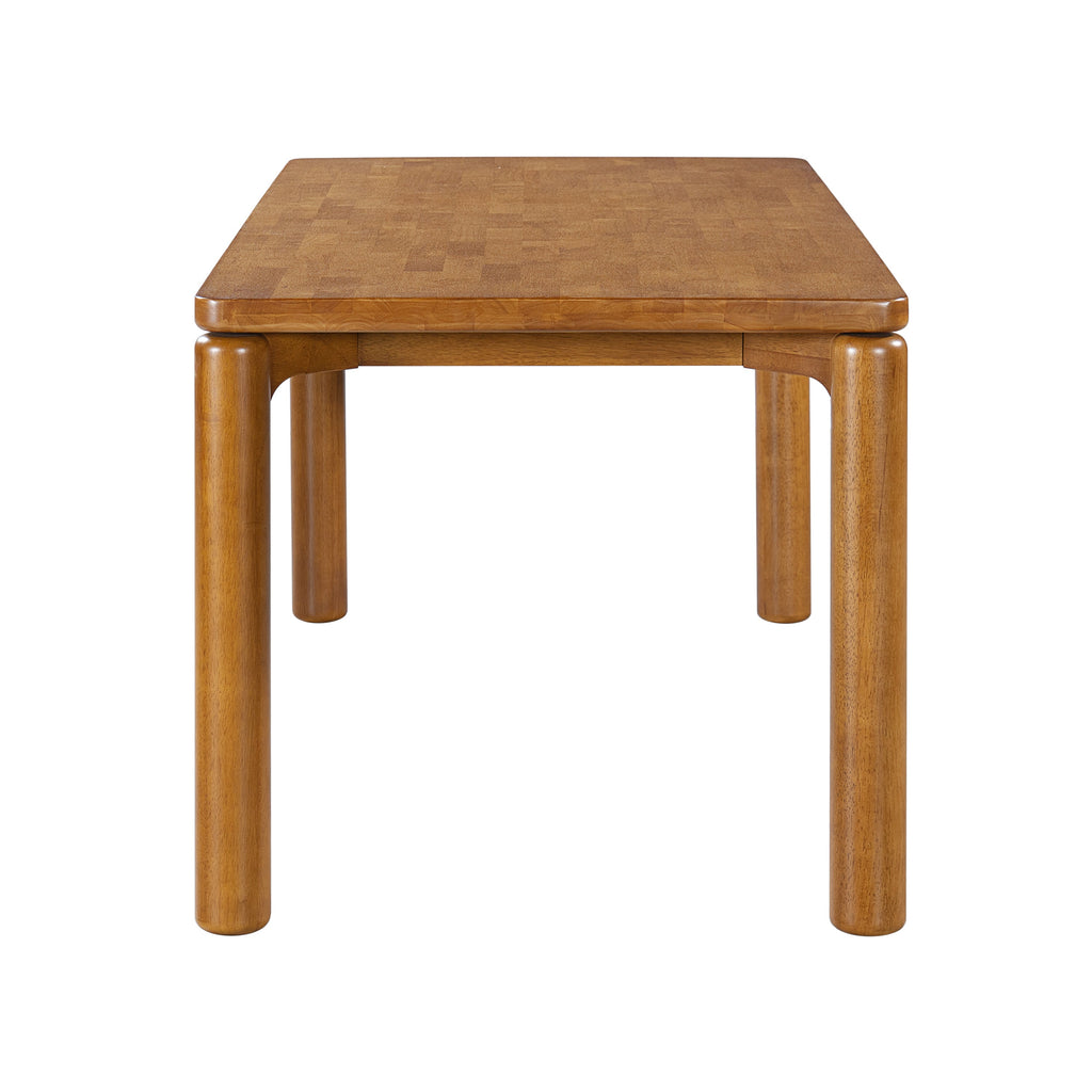 7-Piece Dining Table Set for 6 with Rubber Wood Table - Beige, Dark Brown, Light Gray, Walnut