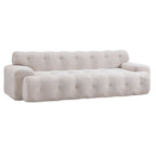 88 in. Cloud 3 Seater Chenille Sofa with Button Tufted Upholstery - Neutral