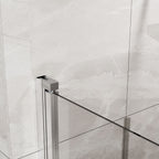 Frameless Glass Shower Door Bifold with Zinc Alloy Handle - Pearl Silver or Black