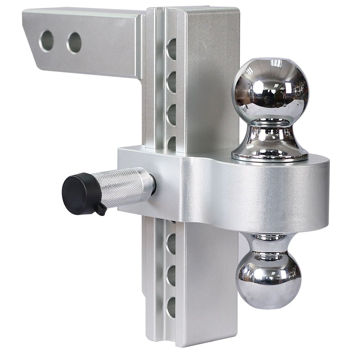 Aluminum Adjustable Trailer Drop Hitch with 8" Drop - Silver