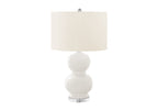 Contemporary Ceramic Table Lamp with Double Gourd Design - Cream