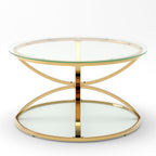 31.50'' Modern Glass Coffee Table with 2 Tiers