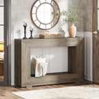 Narrow Entryway Storage Console Table with Open Shelf - Black, Dark Gray, Light Brown