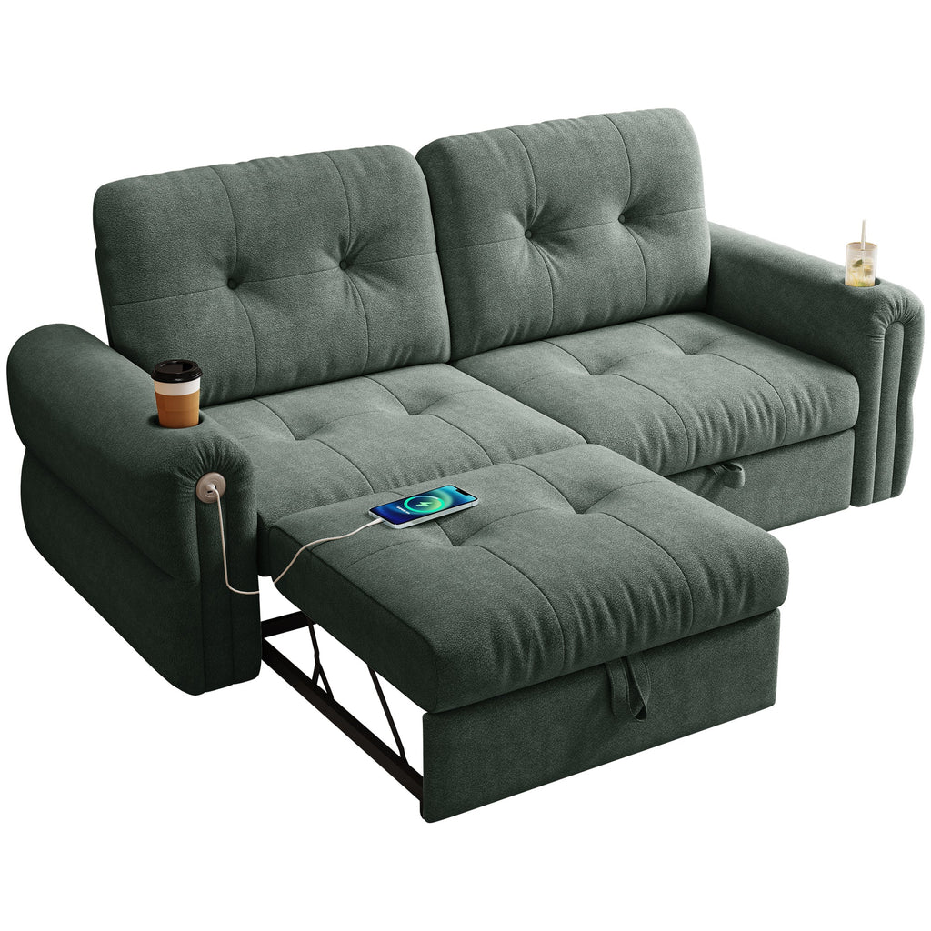 Chenille Convertible Sofa Bed