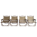 Foldable Portable Chair Set with Armrests - Brown