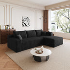 95" Cloud Sectional Sofa with Modern Minimalist Design - Black